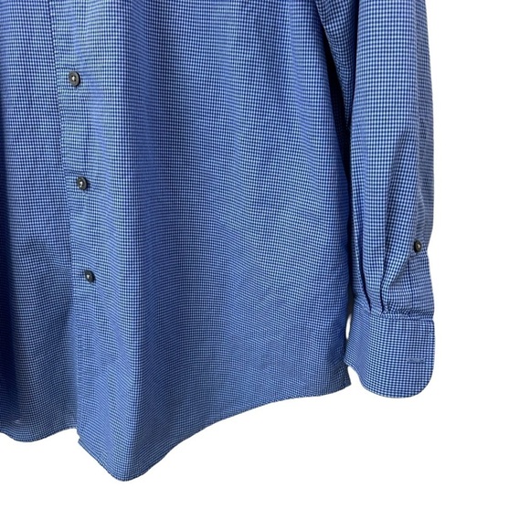 Nautica Blue Check Men's Dress Shirt Button Down, 17, 34/35 - Picture 4 of 6